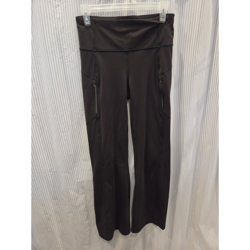 Athleta Rainier Bootcut Pants Black Medium Brushed Fleece Lined Trail Athletic